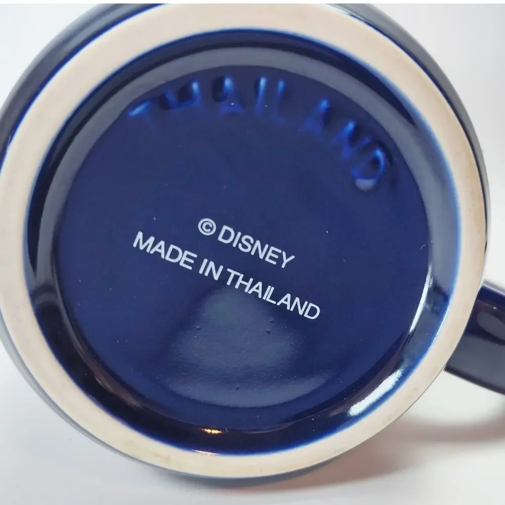 Disneyland Sorcerer Mickey Mug Fantasia Disneyland Ceramic Thailand Vintage Blue